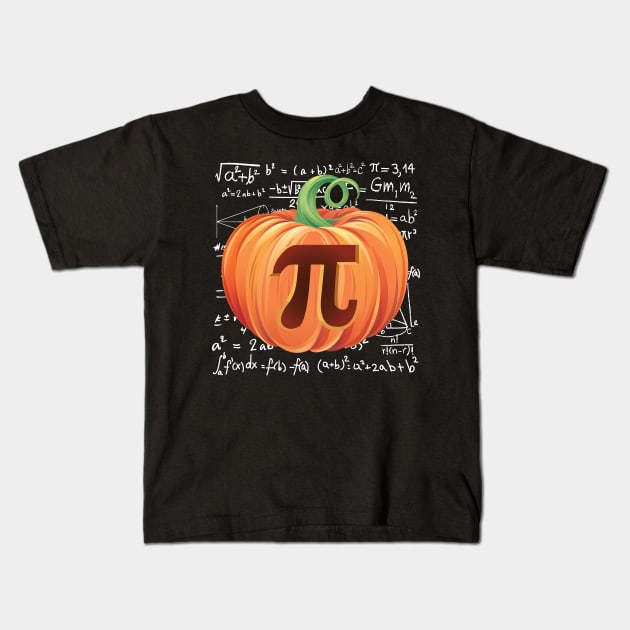 Pumpkin Pi Day Math Halloween Thanksgiving Kids T-Shirt by Pennelli Studio